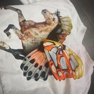 Butterfly pullover horse long sleeve blouse